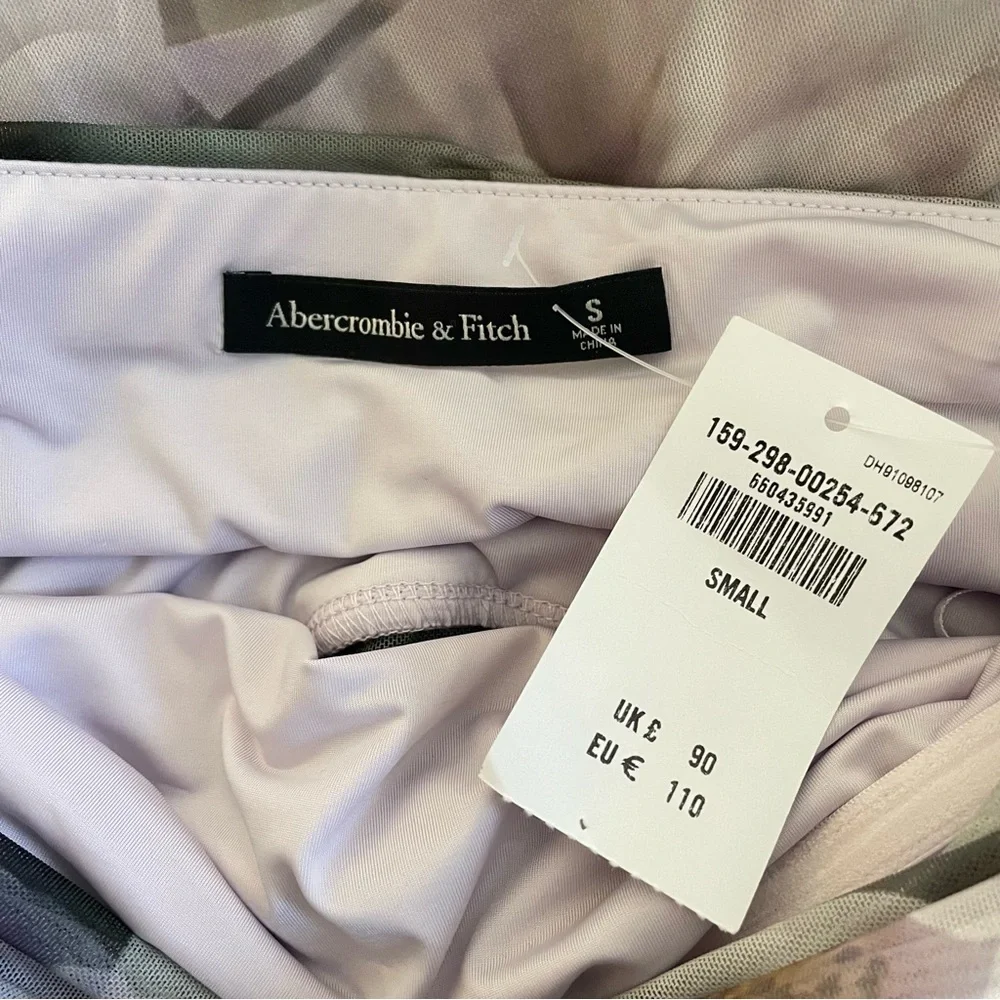Abercrombie & Fitch Floral One-Shoulder Ruched Maxi Dress in Green and Gray
